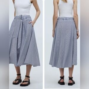 Madewell Poplin Flared Midi Skirt